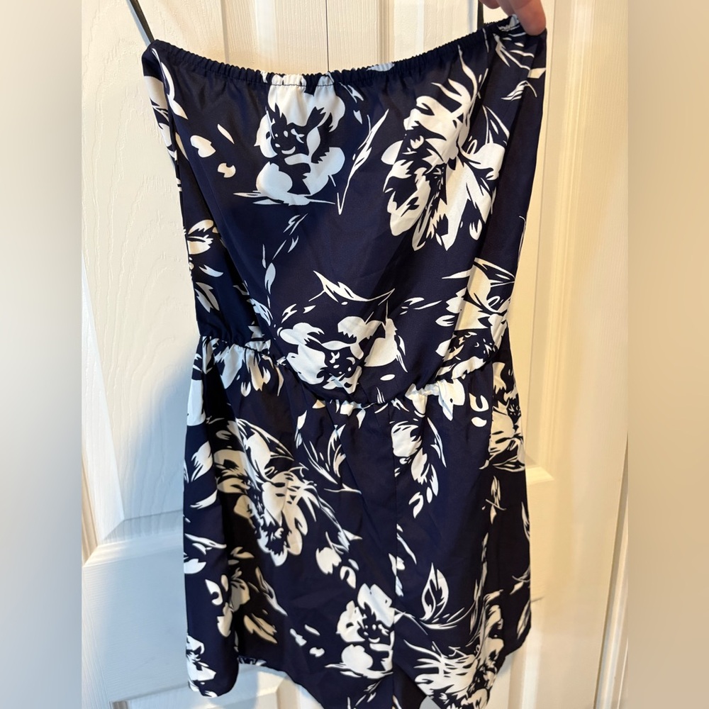 SHEIN Navy and White Floral Romper